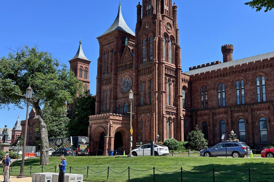 The Smithsonian Institution Building, known as the Castle, on the National Mall in Washington, DC