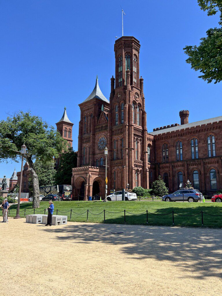 The Smithsonian Institution Building, known as the Castle, on the National Mall in Washington, DC