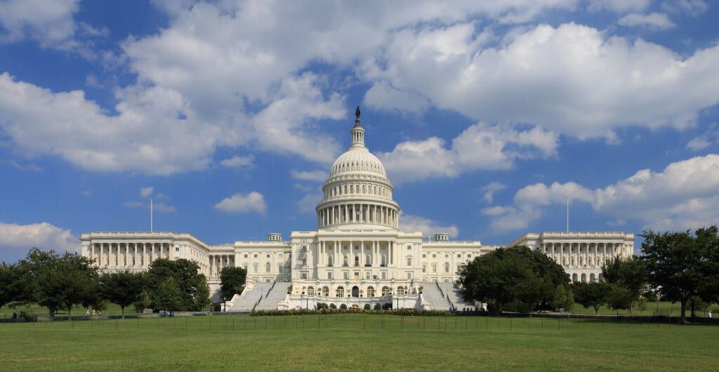 The United States Capitol building west side in Washington, DC