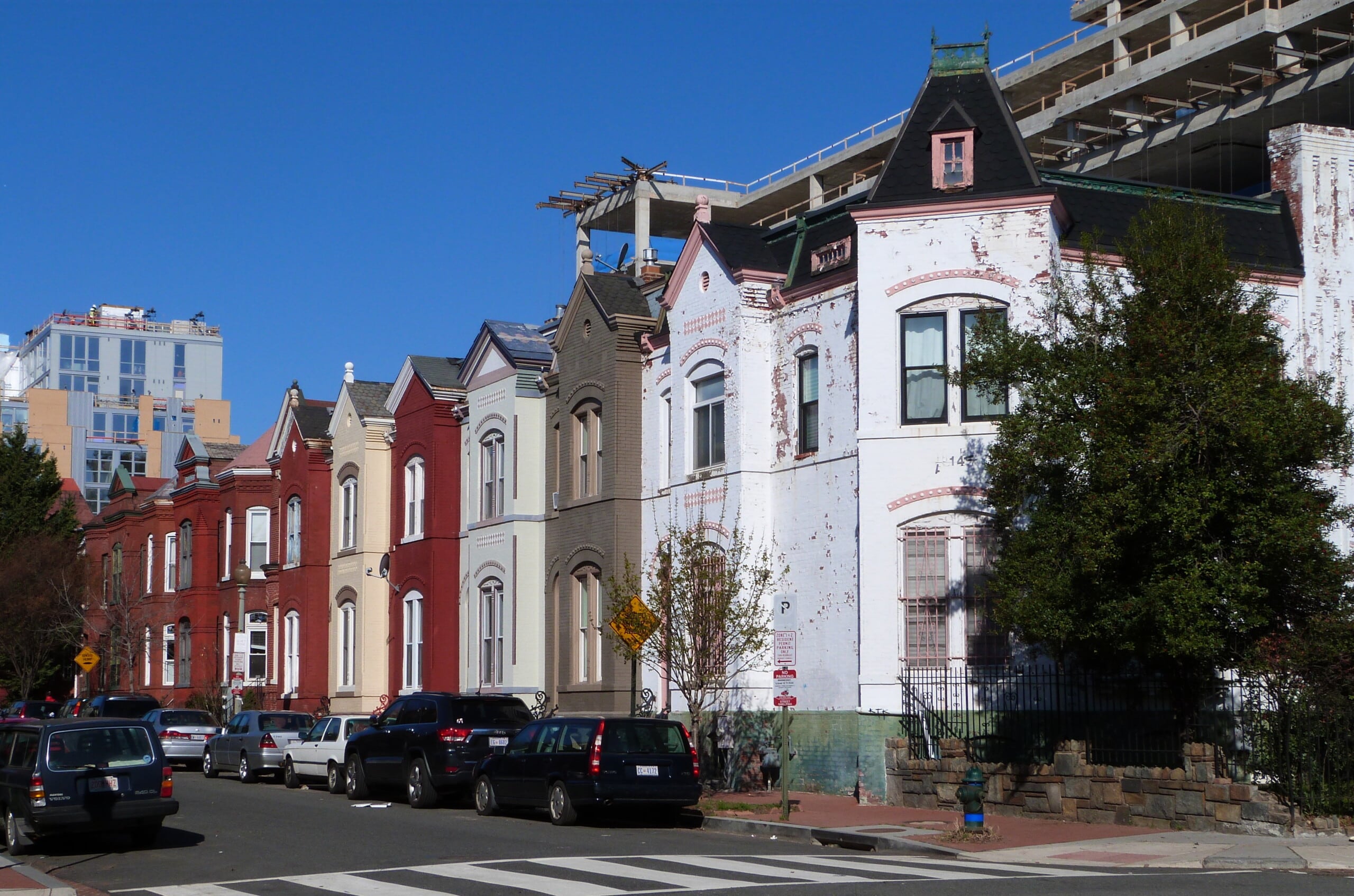 Historic rowhouses on Wallach Place near U Street in Washington, DC