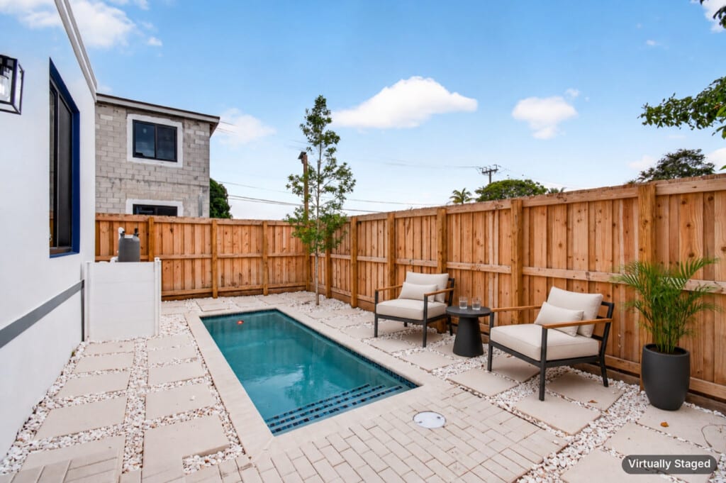 3541 NE 13th Ave, Unit A · Pool and backyard · Virtually staged