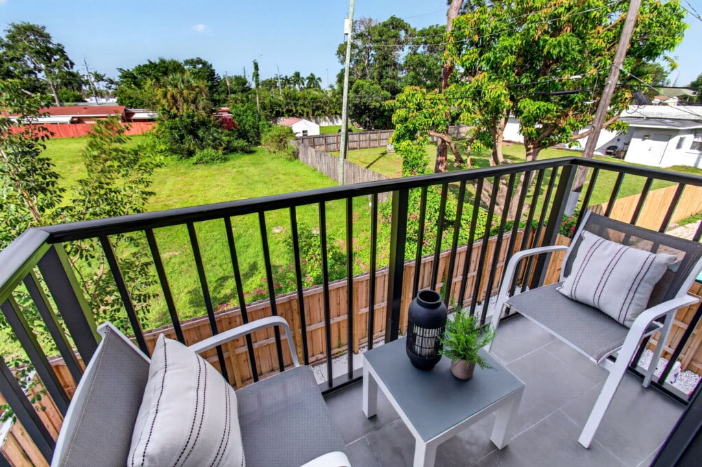 3541 NE 13th Ave, Unit B · Balcony view over the garden lots