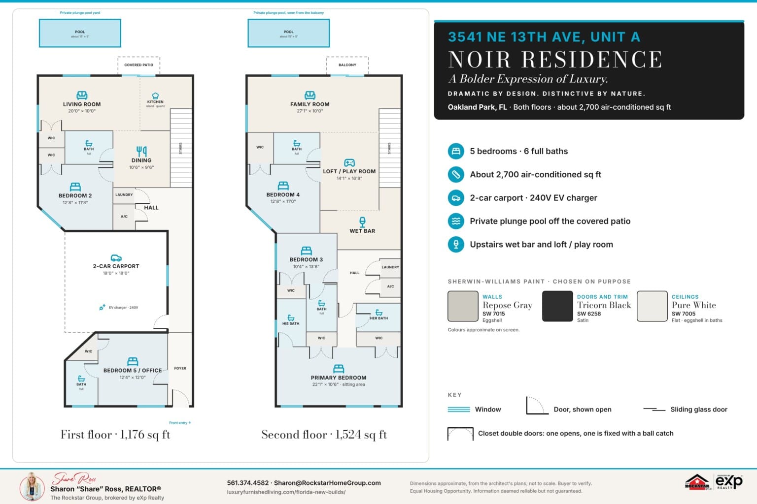 3541 NE 13th Ave Unit A, Noir Residence: both floors