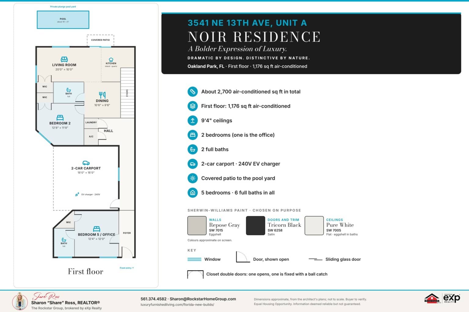 3541 NE 13th Ave Unit A, Noir Residence: first floor